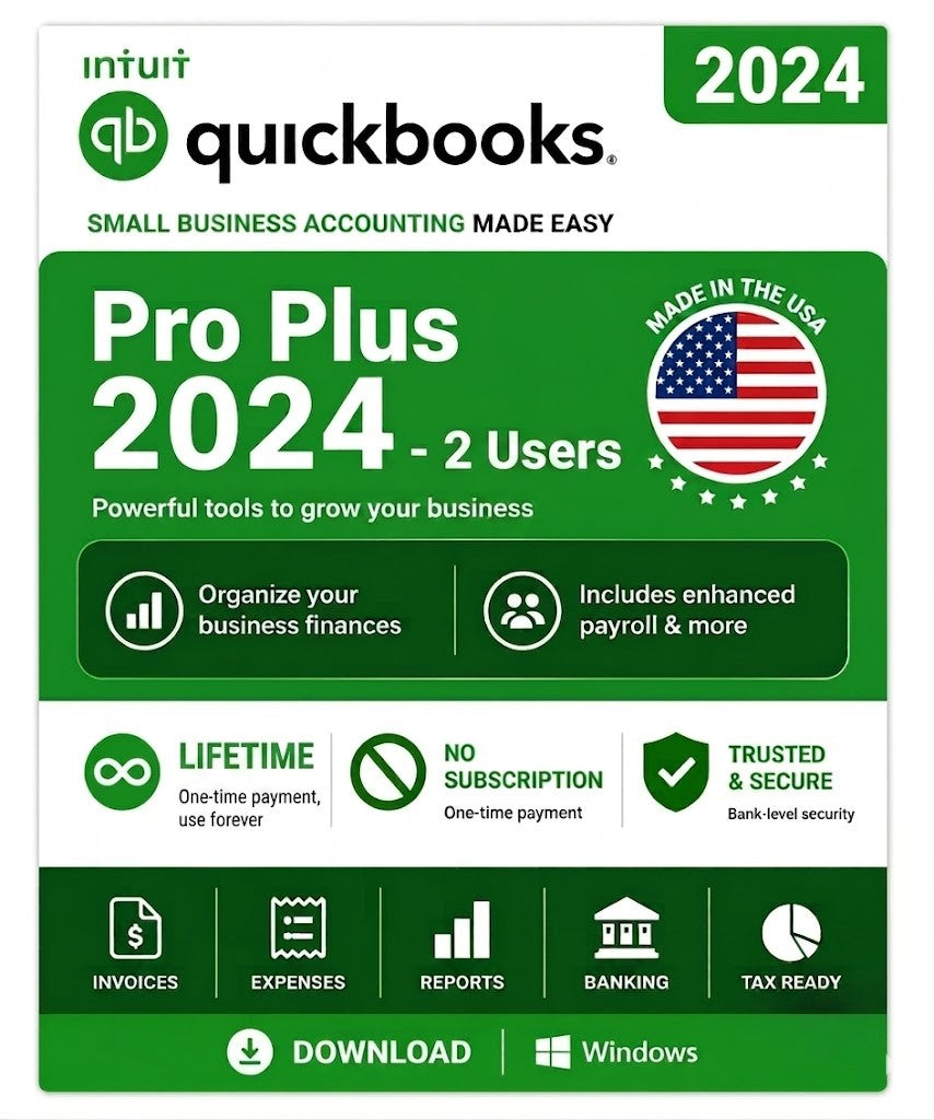 intuit 2024 Desktop pro plus 2 users - USA for win Lifetime