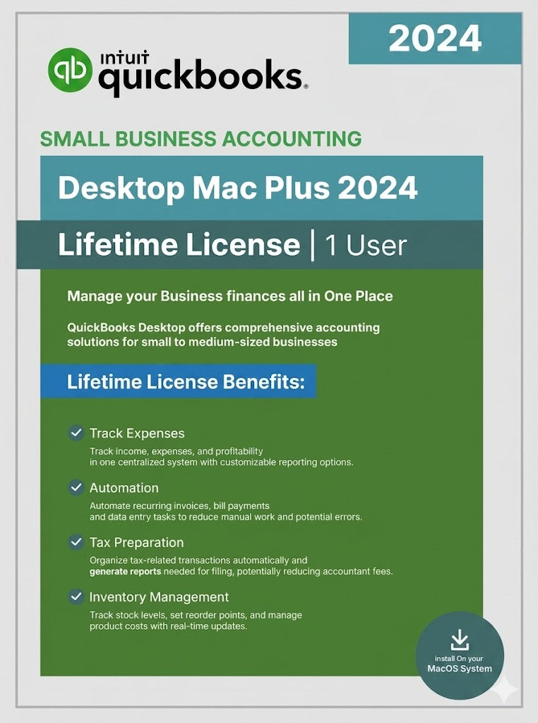 Intuit Desktop mac plus 2024 USA 1 User - lifetime