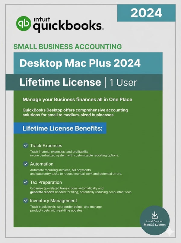 Intuit Desktop mac plus 2024 USA 1 User - lifetime
