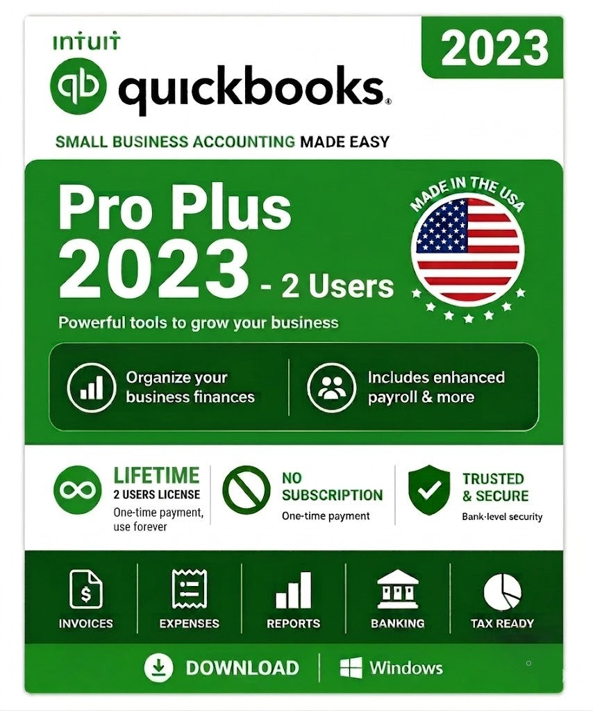 intuit Desktop pro plus 2023 2 user - USA for win lifetime